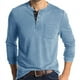 thumbnail image 1 of Blusas y camisas de manga larga con cuello redondo para hombre, blusa básica lisa de color puro y musculosa de manga larga, blusas y camisas de manga larga con cuello redondo para hombre., 1 of 3