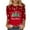 Multicolor D, variant on Christmas Plus Size Shirts for Women Trendy Fashion Casual Crewneck Xmas Tshirt Women Holiday 3/4 Length Sleeve Tops for 2025 Festival Party Red J XXXL