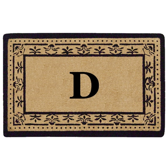 Corinthian Black 22" x 36" HeavyDuty Coir Doormat - Monogrammed D