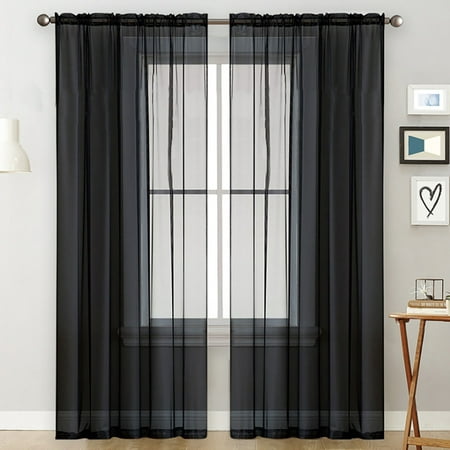 Rod Pocket Window Curtain Panels, How Long Should Voile Curtains Be