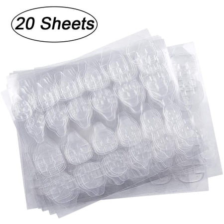20 Sheets Adhesive Nail Tabs, Double-side Nail Glue Stickers Self ...