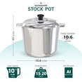thumbnail image 2 of Stock Pot Magnaware de aluminio fundido de 10 litros con tapa ligera, 2 of 8