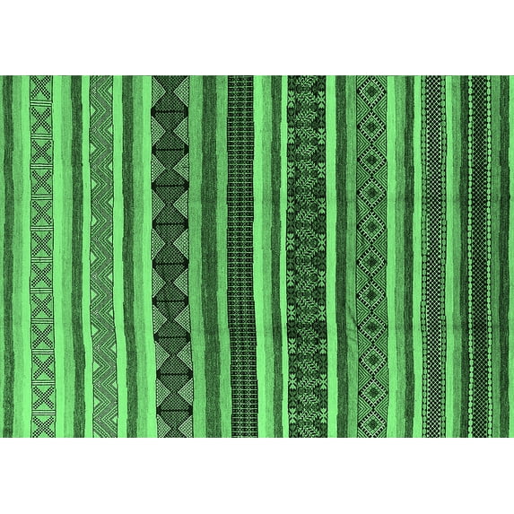 Ahgly Company Indoor Rectangle Solid Emerald Green Modern Area Rugs, 5' x 8'