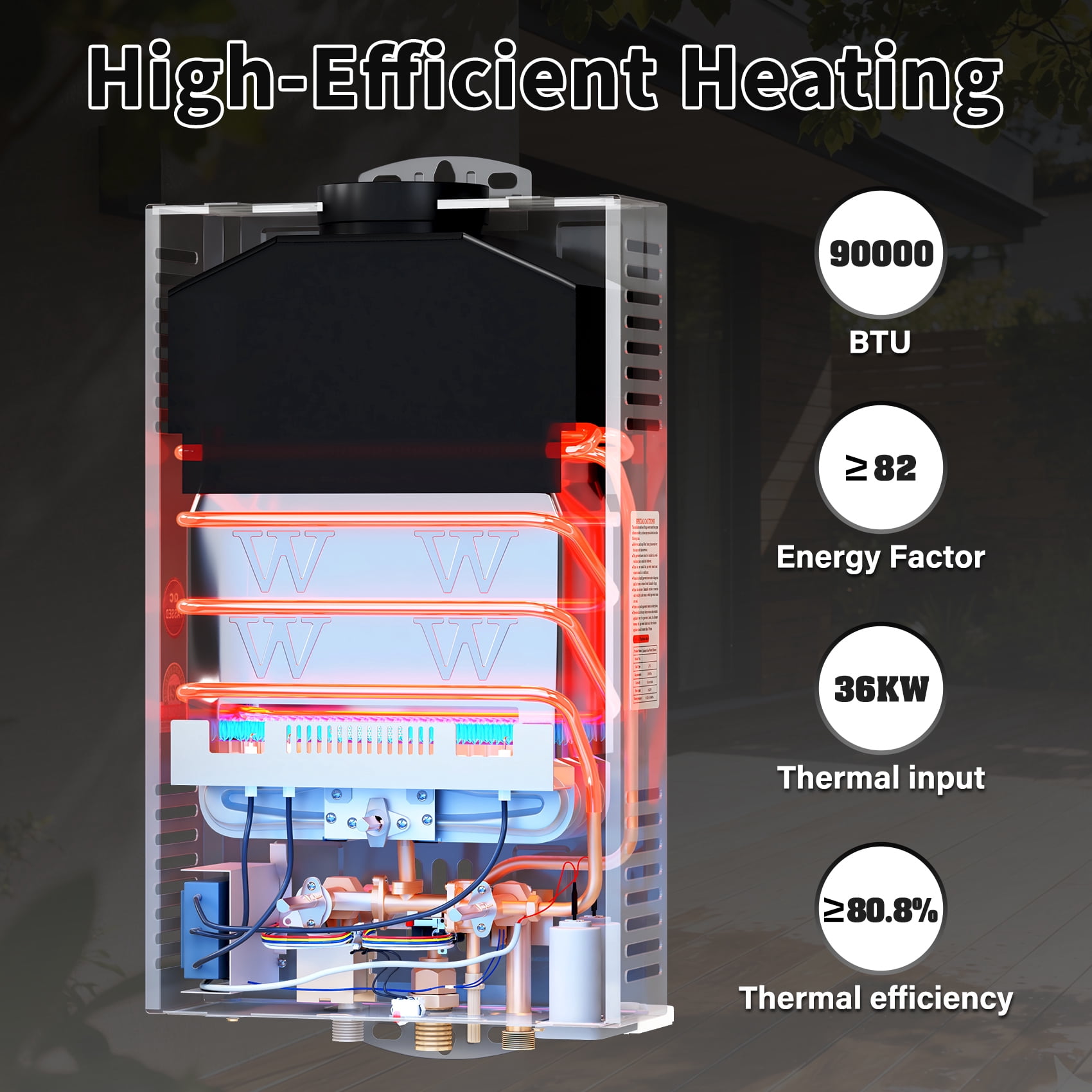 TCFUNDY LPG 36KW Instant Water Heater for Home, 18L Capacity with Automatic Ignition