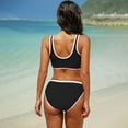 thumbnail image 5 of Wamejoo High Waisted Bikini Sets Womens Cheeky Two Piece Swimsuit V Neck Color Block Bathing Suit (Pink, S), 5 of 9