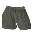 thumbnail image 5 of YOTMKGDO Linen Shorts for Women Casual Summer Shorts Plus Size High Waisted Loose Fit Drawstring Short Pants with Pockets, Linen Shorts (Gray, S), 5 of 5