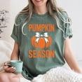 thumbnail image 3 of Pumpkin Season , Retro Halloween Leopard Preppy Pumpkin Bow, Halloween Shirt, Trendy Fall Pumpkins Spooky Season T-shirt, 3 of 6