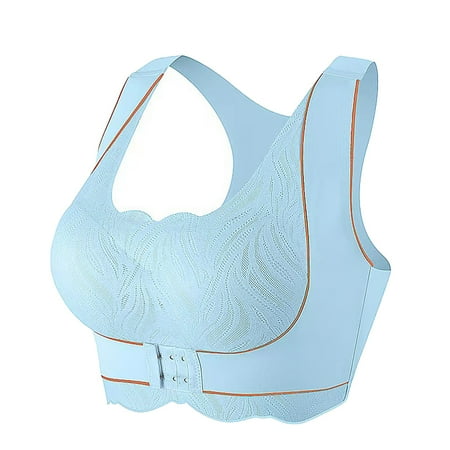 

Womens Bra Summer Solid Color Front Button Seamless Sports Lace Gather Top Cute Elegant Underwear For Women