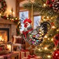 thumbnail image 7 of Chicken Christmas Ornament Acrylic Chicken with Scarf Pendant Holiday Party Christmas Tree Decorations Rooster Hanging Pendant Gift, 7 of 7