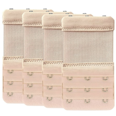 

4 Pieces Womens Soft Comfortable 2 Hook 3 Rows Bra Extender Bra Band