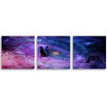 thumbnail image 1 of IDEA4WALL 3 Pieces Modern Canvas Wall Art Bird on Cat Tail Standing on Branch Under Colorful Nebula Canvas Prints for Home Wall Decor - 16"x16"x3 Panels, 1 of 5