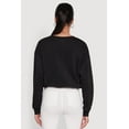 thumbnail image 5 of Womens Cropped Bubble Hem Long Sleeve Sweatshirt, 5 of 5