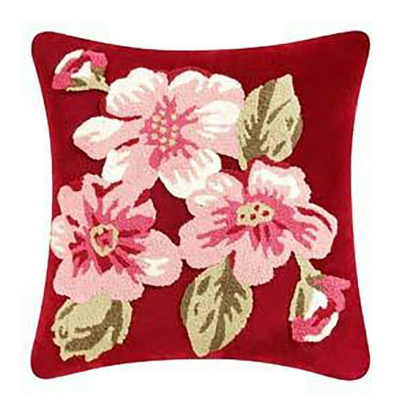 Anna Plum Tufted Pillow, 18" x 18"