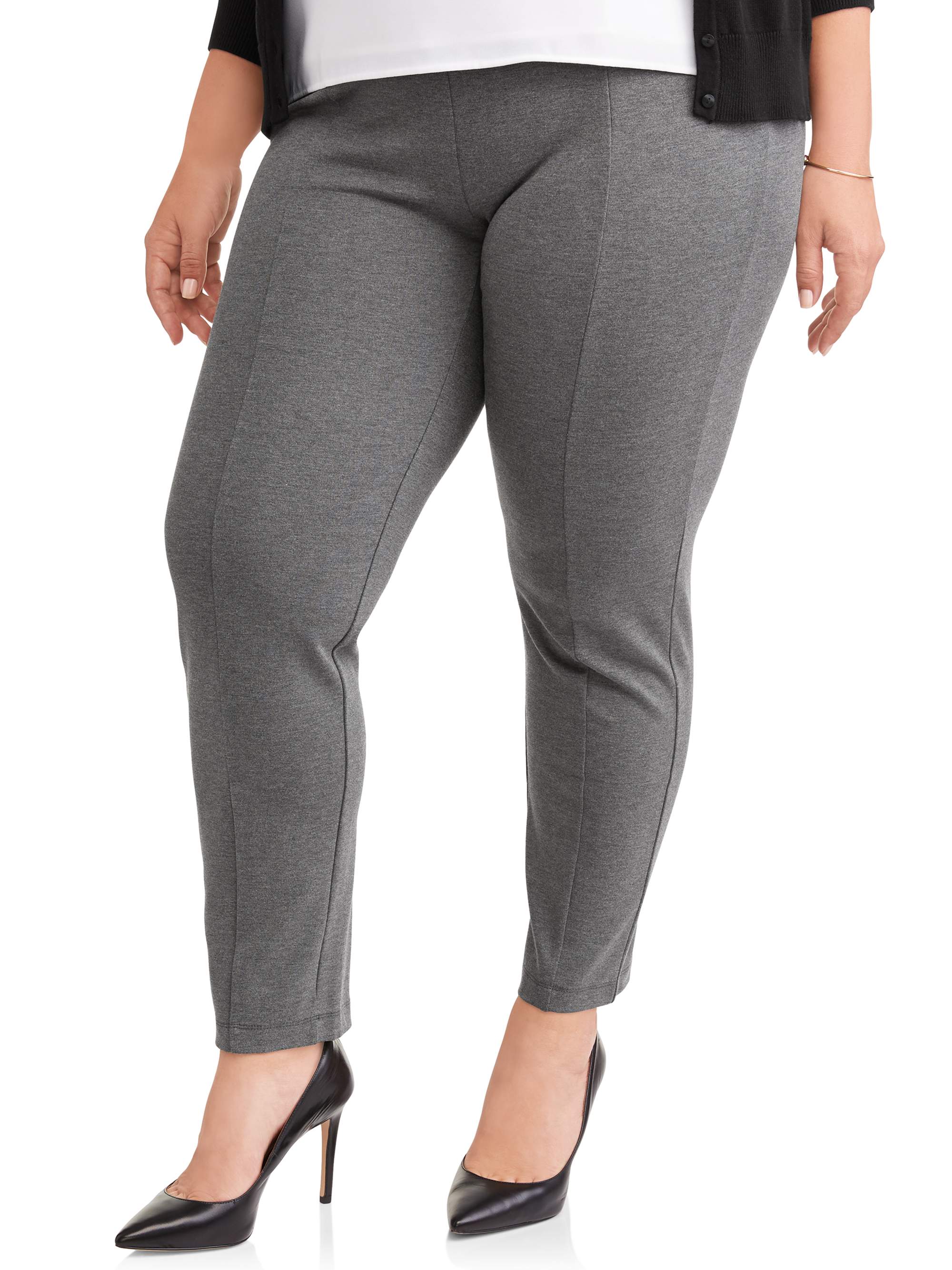 terra & sky women's plus straight leg stretch woven pants