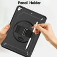 thumbnail image 6 of for iPad 9th Gen 2021/8th Gen 2020/7th Gen 2019 Case, Durable Sturdy Protection Case Hidden Folding Bracket Hand Strap and Pencil Holder with Heat Sink Hole for iPad 10.2" - Black, 6 of 10