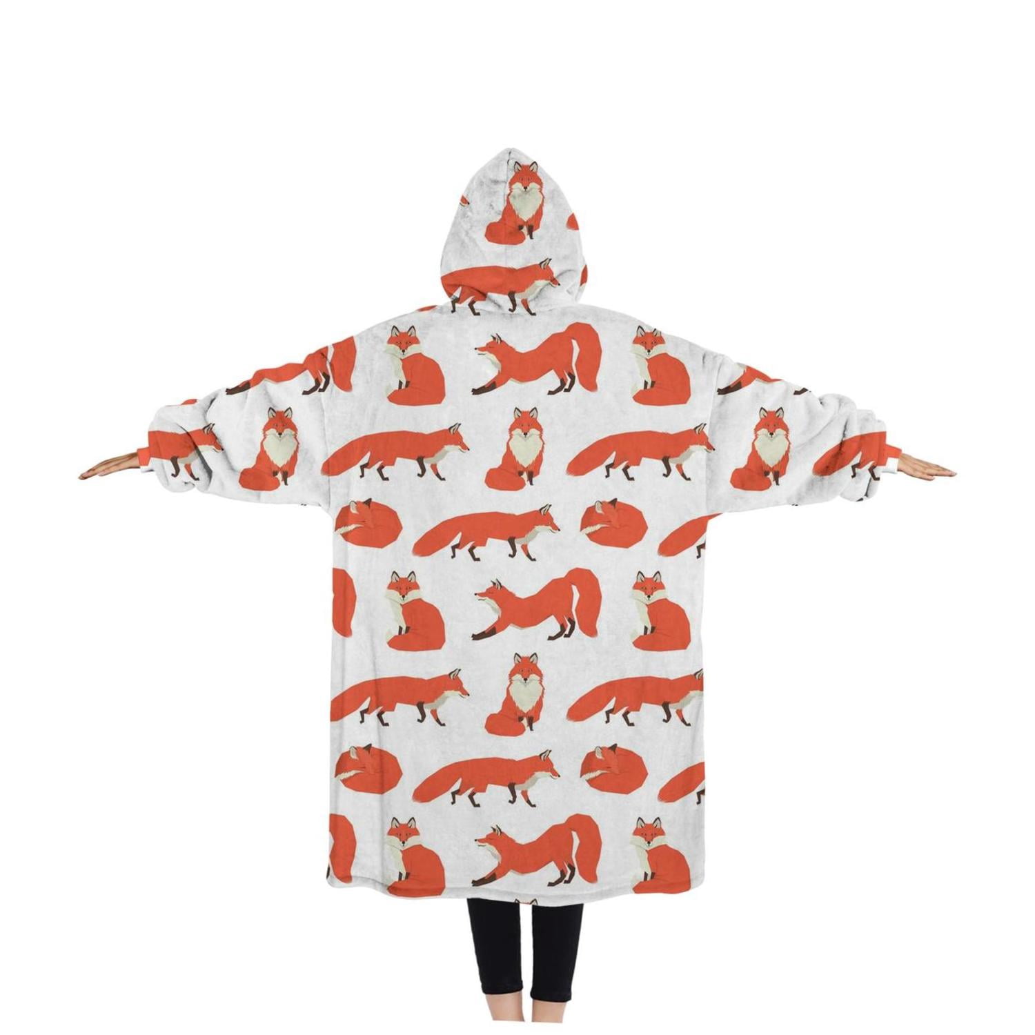 Wearable Adult Blanket Hoodie - Flannel Blanket Hoodie with Pockets -Sherpa Giant Hoodie Blankets for Women Men