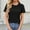 Black, variant on Qulqfy White Tops for Women Casual Loose Fit Smocked Tunic Short Sleeve Crew Neck T-Shirts Tee Shirts Womens XL