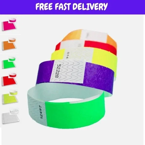 200 3/4" Paper Wristbands Tear-Resistant Paper Admission Bands