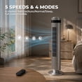 thumbnail image 5 of Alvantor 36" Tower Fan for Bedroom, 28dB Quiet Bladeless Cooling Fan with Remote, 5 Speeds 4 Modes, 12H Timer, 64° Oscillating Standing Fan, 5 of 7