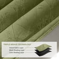 thumbnail image 3 of CZL 100% Blackout Curtains, Velvet Floral Embossed Heavy Curtain Rod Pocket, Thermal Insulated Noise Reduce Curtains for Bedroom Living Room, 52x63inch, 1 Panel, Sage Green, 3 of 10