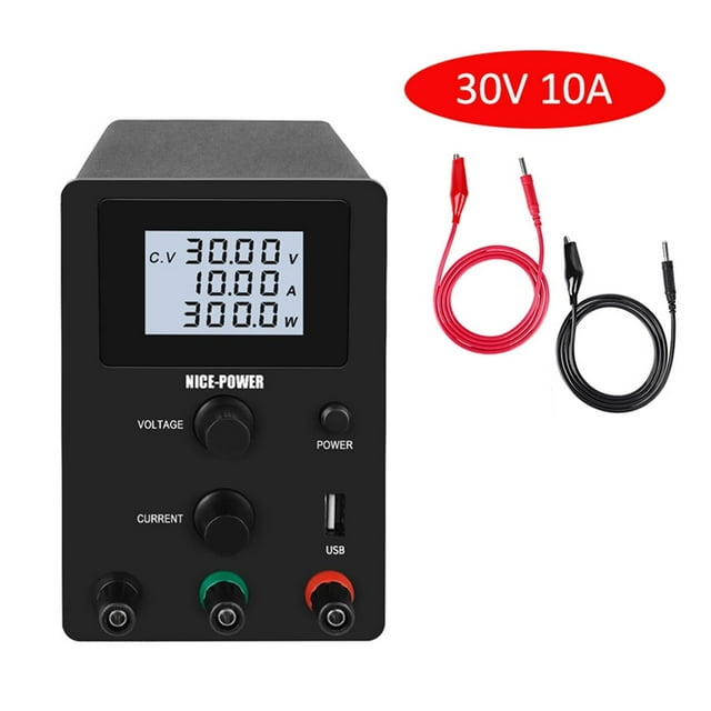 Alimentation Réglable Lab DC 30V 10A LED LCD Numérique Banc de Laboratoire Interrupteur Numérique Régulateur de Tension Stabilisé 3010D, Excellente Compatibilité