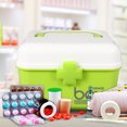 thumbnail image 4 of EeaseCA Multi-function Medicine Cabinet Portable First-aid Case Double Layer Home Storage Medicine Box (Green, 21x16.5x15cm), 4 of 8