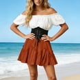 thumbnail image 5 of BUIGTTKLOP Womens Mini Skirt Plus Size Skater Skirts Cute Pleated Short Shorts Skirt with Pockets, 5 of 6
