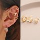 thumbnail image 1 of 3 Unids/Set De Pendientes De Aleación De Moda Para Mujer Diamante Mariposa Hueco Joyería Perla Simplicidad, 1 of 4