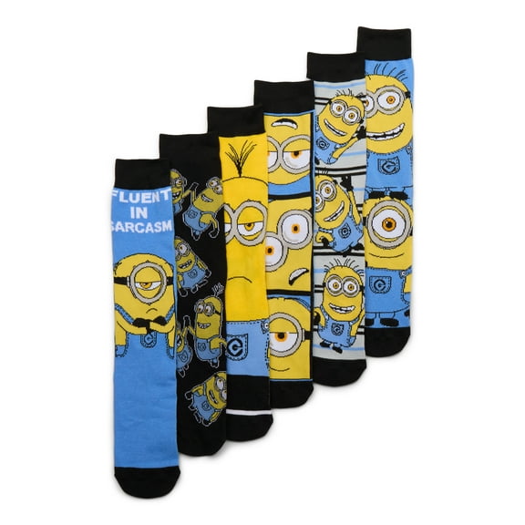 Minions Crew Socks, 6-Pack