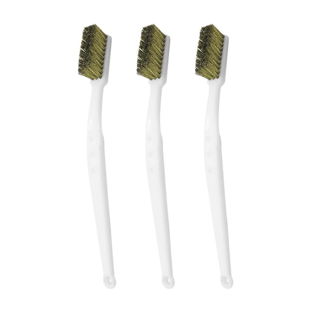 Cepillo de cobre Cepillo de dientes lavable Mini Cepillo de agarre Resuable Exfoliante de limpieza firme, Latón, 3 piezas Speravity EL000071-01B
