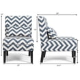thumbnail image 2 of Costway Armless Accent Leisure Chair with Lumbar Pillow Blue Chevron, 2 of 10