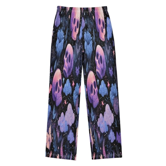 Boy's Pajama Pants Boys' Long Sleep Pants Children's Pajama Pants Loose Fitting Pajama Pants are Convenient to Put on and Take off S Halloween Pink Skull