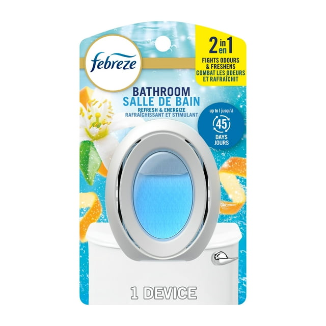 Febreze Bathroom Air Freshener, Odor-Fighting, Refresh & Energize Scent, 1ct