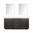 thumbnail image 3 of Abbey 72" W Brown Oak Double Vanity, Cultured Marble Top and 34" Mirrors, 3 of 6