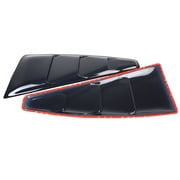 Ikon Motorsports Compatible with 05-14 Mustang Panel Translucent Smoked Rear Quarter Side Window Louvers Scoop Cover Vent Slotted 2005 2006 2007 2008 2009 2010 2011 2012 2013 2014