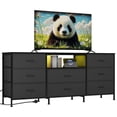 thumbnail image 1 of Yeshouse Mueble para TV de 63" con 8 cajones de tela e iluminación LED, estructura de acero y amplio almacenamiento para televisores de hasta 75", ideal para sala o dormitorio, 1 of 8