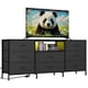 thumbnail image 1 of QinaQin Mueble para TV de 63 pulgadas con 8 cajones de tela y luz LED, consola multimedia con estructura de acero para televisores de 65, 70 y 75 pulgadas, 1 of 8