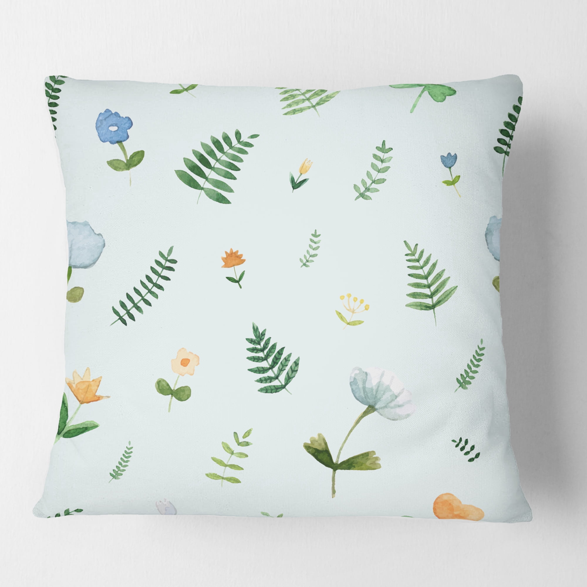 Designart Retro Floral Pattern IX' Mid-Century Modern Throw Pillow - 18x18