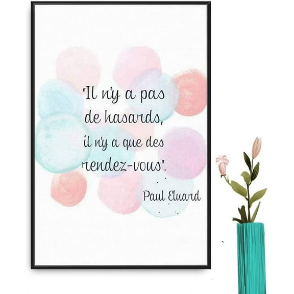 IDEA4WALL Framed Canvas Wall Art for Living Room, Bedroom French Quotes Canvas Prints for Modern Home Decoration Ready to Hang