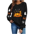 thumbnail image 5 of Women's Cute Black Cat in Pumpkin Sweatshirts Halloween Graphic Pullovers Long Sleeve Crew Neck Casual Fall Tops, 5 of 8