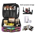 thumbnail image 2 of FORMRS Travel Makeup Bag Large Capacity Train Case Cosmetic Organizer with Adjustable Dividers, Vibrant Leaves Pattern, 2 of 8
