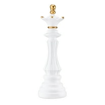 Navaris Chess Statue Decor Piece - 14.5" Tall Decorative Resin Sculpture - Large Game Figure Decoration Ornament for Home, Office, Study - White Queen