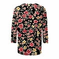 thumbnail image 4 of CYMMPU Blouses for Women Dressy Casual Round Neck Tunic Tops Fall Fashion Shirts 3/4 Sleeve Spring Tops Flower Pattern Loose Fit Lightweight Basic T-Shirts Multicolor XXXXL, 4 of 5