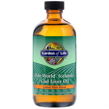 8 Ounce Liver - Garden of Life Cod Liver Oil Liquid, Lemon-Mint, 8 oz