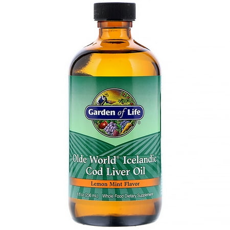 Garden of Life Cod Liver Oil Liquid, Lemon-Mint, 8 (Best Juice For Fatty Liver)