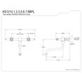 thumbnail image 5 of Kingston Brass KS1210BPL Bel-Air Double-Handle Wall Mount Bathroom Faucet, Matte Black, 5 of 8