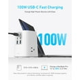 thumbnail image 3 of Anker Charging Station (100W), 9-in-1 USB C Power Strip with 300J Surge Protection, Compatible for iPhone 16 and MacBook, 5 ft Flat Cable and Plug, 4 USB-C and 2 USB-A Ports, 3 AC Outlets, 3 of 6