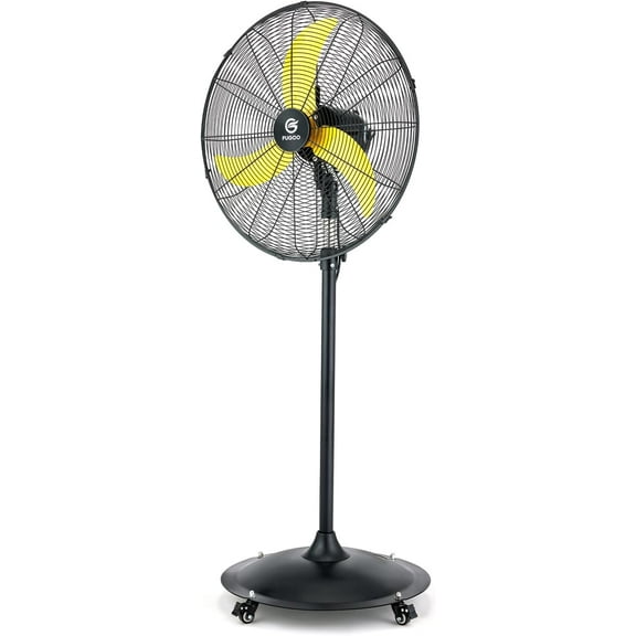 24-inch outdoor rotating vertical fan, equipped with fully sealed brushless DC motor, 4-speed waterproof outdoor fan