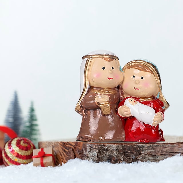 Resin Nativity Scene Ornament for Christmas Tree or Tabletop Decoration