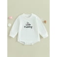 thumbnail image 2 of Bagilaanoe Newborn Baby Boy Girl Oversized Romper Sweatshirt Long Sleeve Bodysuits Letter Print Pullover 3M 6M 12M 18M Infant Casual Tee Tops, 2 of 8